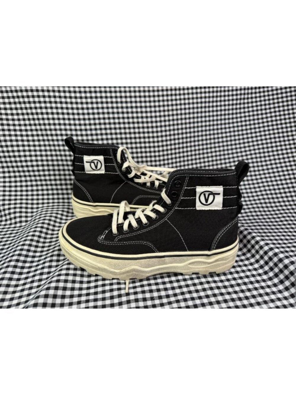 Vans Sentry WC Black Canvas Chunky High Top Sneakers Platform Lug Sole Size 8
